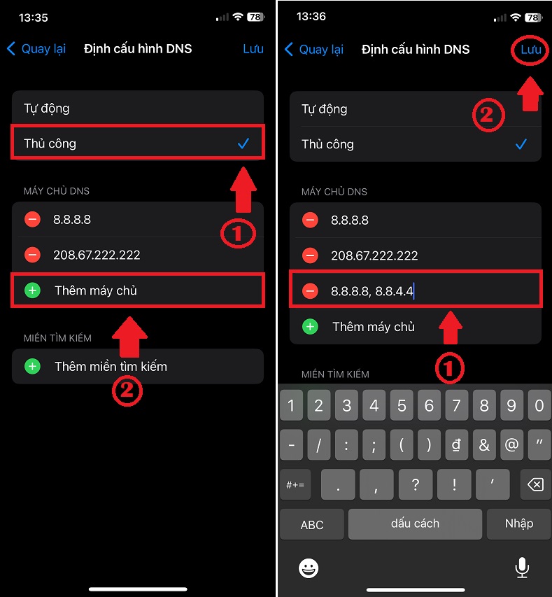 Cấu hình dns trên iphone